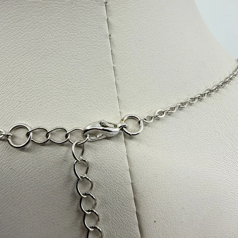 Georgia Bulldogs Sports Logo Oval Pendant Necklace Silver Tone Crystal Accent